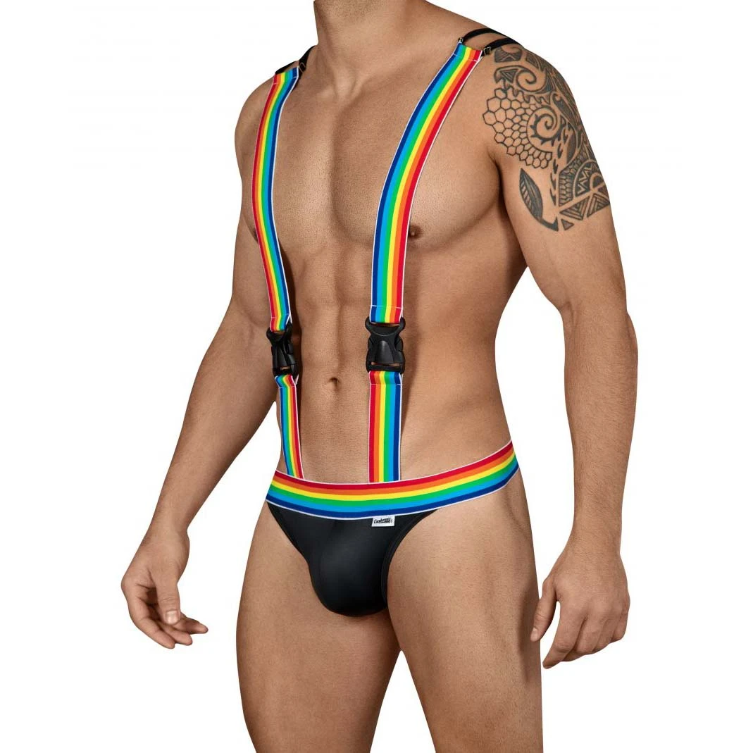 Body Candyman Rainbow Pride 99451 – Men’s Sexy Microfiber Bodysuit with Rainbow Straps 3 Body Candyman Rainbow Pride 99451 – Men’s Sexy Microfiber Bodysuit with Rainbow Straps – Image 3