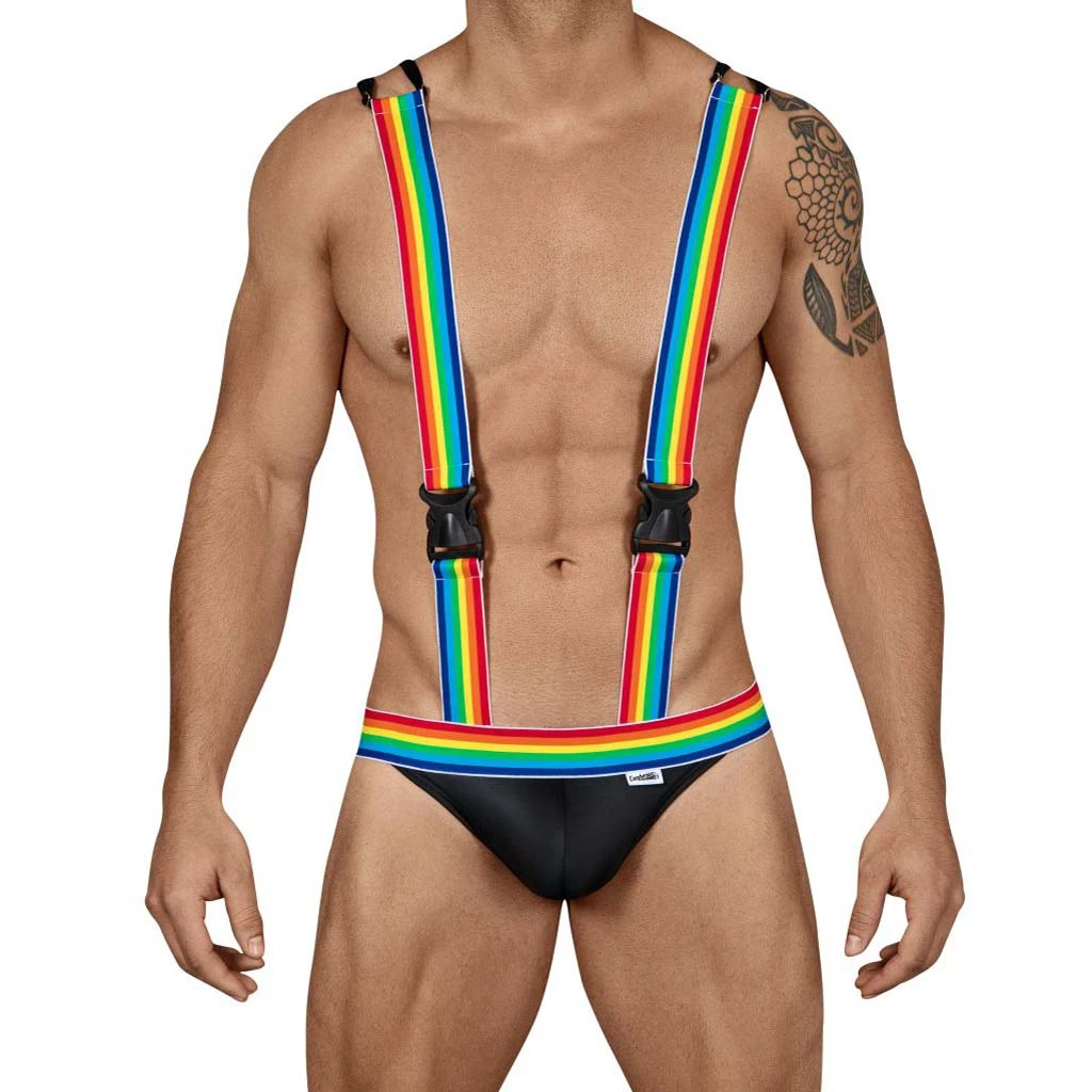 Body Candyman Rainbow Pride 99451 – Men’s Sexy Microfiber Bodysuit with Rainbow Straps 1 Body Candyman Rainbow Pride 99451 – Men’s Sexy Microfiber Bodysuit with Rainbow Straps