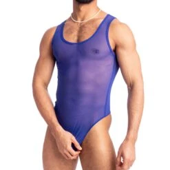L'Homme Invisible Caprera Petrol Blue Transparent Mesh Long Sleeve Body String 7 L'Homme Invisible Caprera Petrol Blue Transparent Mesh Long Sleeve Body String -Men Attitude Boutique Body hi UW31CAP bleu 4