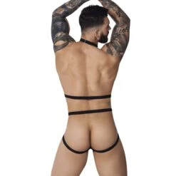 Body Pikante Hard PIK1088 Black Mesh Plunging Neckline Masculine Body Suit -Men Attitude Boutique Body pik pik1088 noir 3