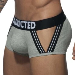 Addicted Super Bulk AD713 Boxer – Front & Back Push-Up with Hip Openings -Men Attitude Boutique Boxer addicted AD713 gris 4
