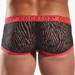 Boxer Homme CockSox Eclipse CX68SD - Mesh Transparent Noir et Tissu Italien -Men Attitude Boutique Boxer cocksox CX68SD rouge 3