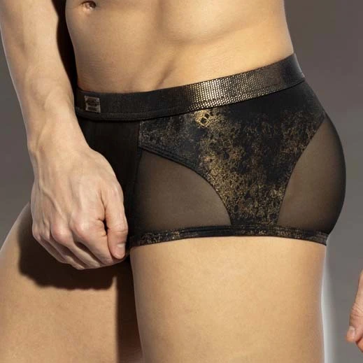 ES Collection Greek Art UN596 Noir – Boxer Mesh Transparent avec Ceinture Marbrée 2 ES Collection Greek Art UN596 Noir – Boxer Mesh Transparent avec Ceinture Marbrée – Image 2