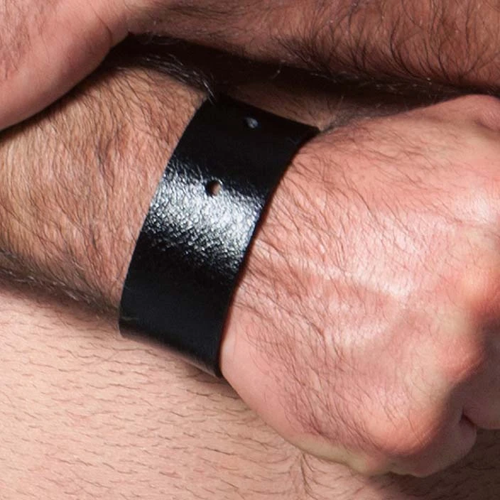 Destructive 1DHL03 Black Leather Double Wrap Bracelet – Adjustable Silver Studded Band 2 Destructive 1DHL03 Black Leather Double Wrap Bracelet – Adjustable Silver Studded Band – Image 2