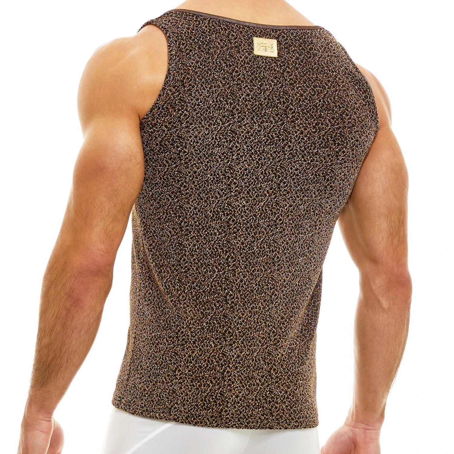 Modus Vivendi King Cheetah 13131 Metallic Tank Top - Shimmering Jacquard Sleeveless Shirt 3 Modus Vivendi King Cheetah 13131 Metallic Tank Top - Shimmering Jacquard Sleeveless Shirt â Image 3
