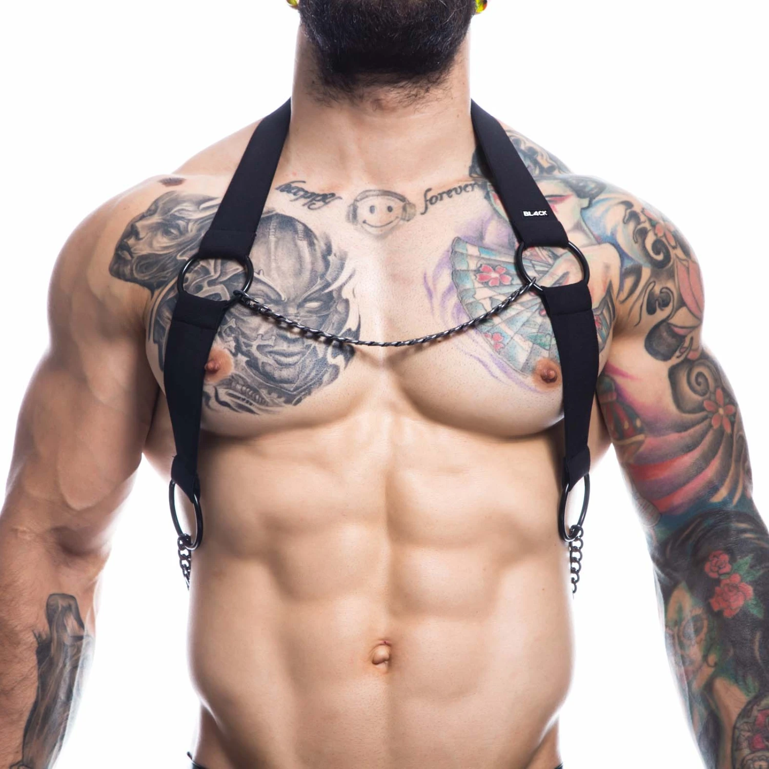 Harnais Cut4Men H4RNESS03 Noir – Élastique Sexy avec Chaîne Frontale et Anneaux 1 Harnais Cut4Men H4RNESS03 Noir – Élastique Sexy avec Chaîne Frontale et Anneaux