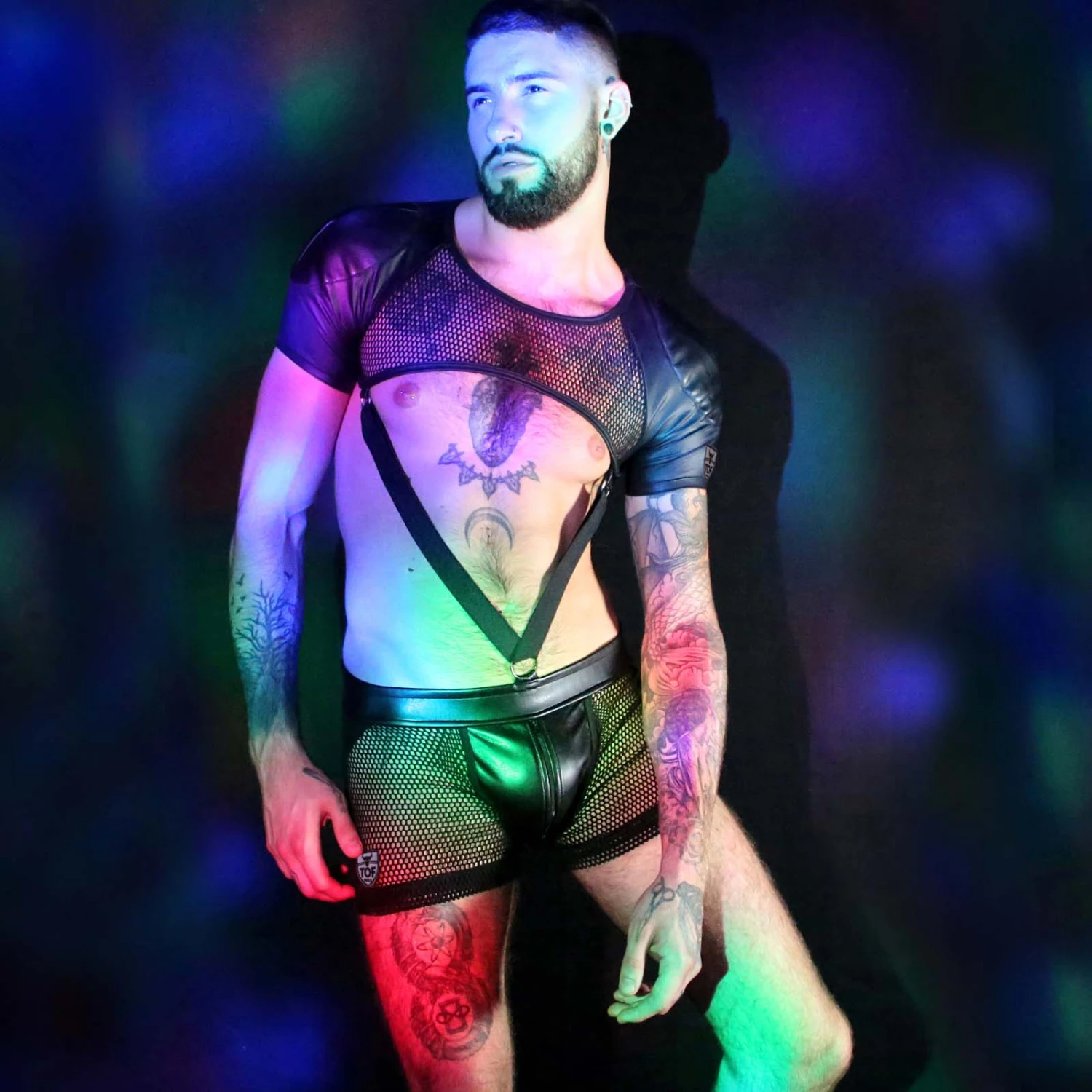 TOF PARIS Harnais Spartacus Noir – Harnais Clubwear avec Épaulettes Amovibles et Empiècements Mesh 2 TOF PARIS Harnais Spartacus Noir – Harnais Clubwear avec Épaulettes Amovibles et Empiècements Mesh – Image 2