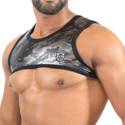 TOF Paris Harnais Commando Camouflage Brillant - Style Cuir & Coupe Ajustée -Men Attitude Boutique Harnais tof H0016A camouflage 4