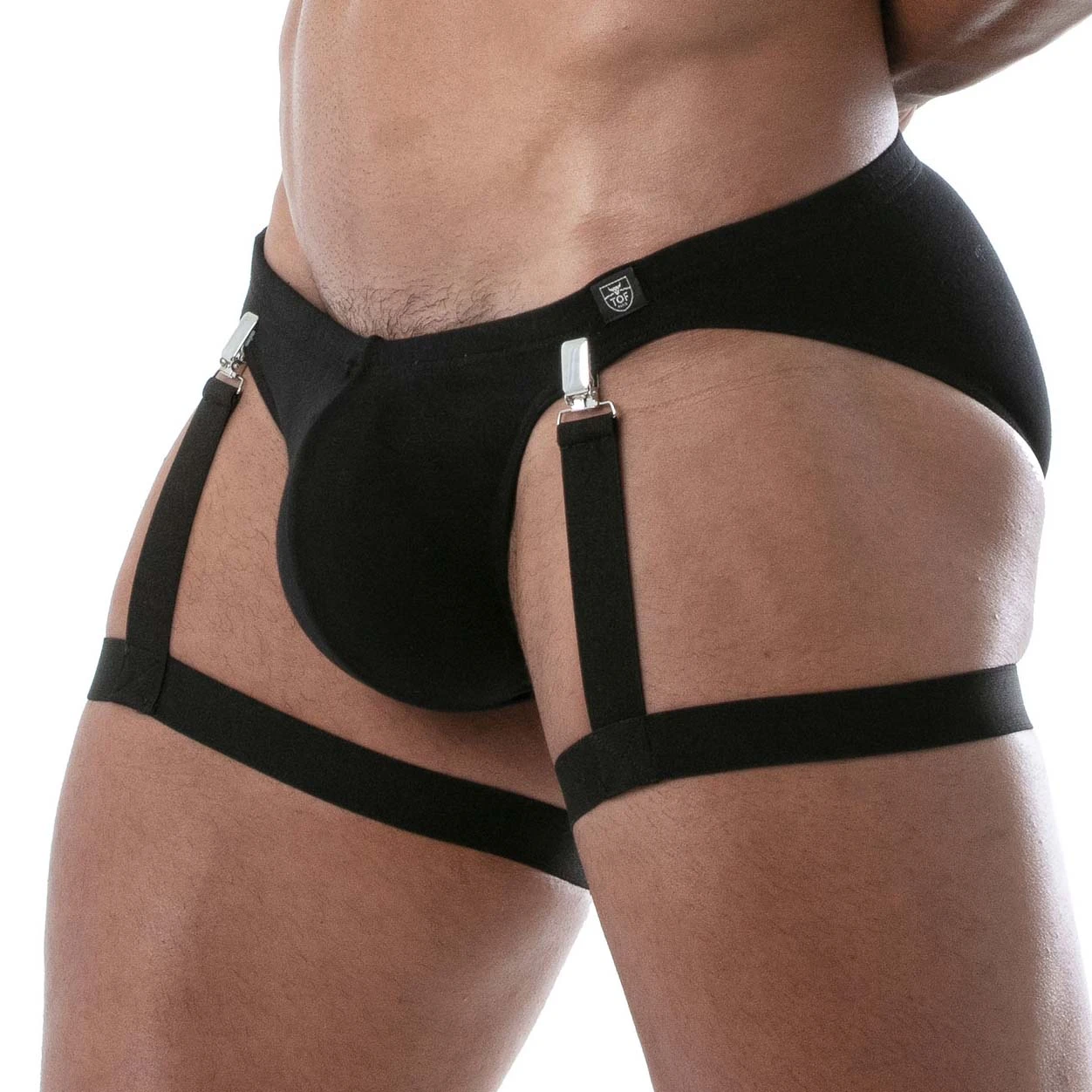 TOF Paris Black Masculine Leg Harness – TOF240N Adjustable Single Garter 3 TOF Paris Black Masculine Leg Harness – TOF240N Adjustable Single Garter – Image 3
