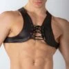 WOH Night Universe 463039 - Harnais Sexy Noir Aspect Cuir avec Laçage Corset -Men Attitude Boutique Harnais woh 463039 noir m