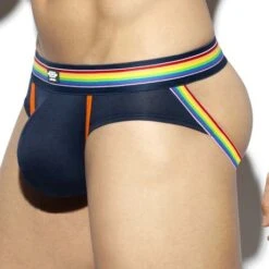 Jock Strap ES Collection Rainbow UN409 -Men Attitude Boutique JockStrap escollection UN409 bleu 4