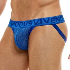 Modus Vivendi Armor Metallic Silver Knit – Semi-Transparent Low Rise Jock Strap 3 Modus Vivendi Armor Metallic Silver Knit – Semi-Transparent Low Rise Jock Strap -Men Attitude Boutique JockStrap modus 01011 bleu 4
