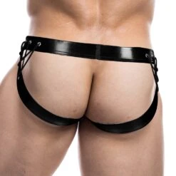 Jock Strap Cut4Men Black Leatherette C4M14 -Men Attitude Boutique Jockstrap c4m C4M14 noir 3