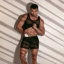 Short Mesh TOF PARIS TOF326N Noir 5 Short Mesh TOF PARIS TOF326N Noir -Men Attitude Boutique Short tof TOF326N noir a