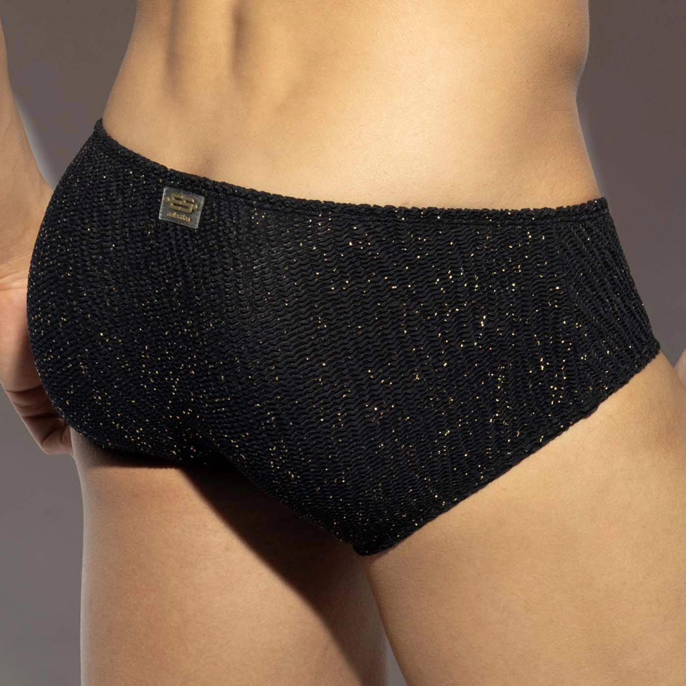 Shorty ES Collection Gold Glitter UN618 Noir 3 Shorty ES Collection Gold Glitter UN618 Noir â Image 3