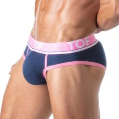 TOF Paris Slip Champion Bleu Marine - Sous-vêtement Sport Sexy avec Poche Préformée -Men Attitude Boutique Slip TOF298BM bleu 4