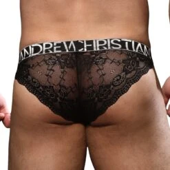 Slip Andrew Christian UNLEASHED Lace 92733 -Men Attitude Boutique Slip ac 92733 noir 3