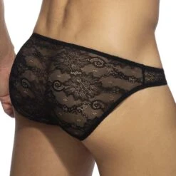 Slip Addicted Flowery Lace AD1078 6 Slip Addicted Flowery Lace AD1078 -Men Attitude Boutique Slip ad ad1078 noir 3