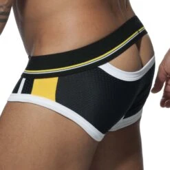 Addicted Open Sport Slip AD740 Black – Mesh Empty Bottom Brief 4 Addicted Open Sport Slip AD740 Black – Mesh Empty Bottom Brief -Men Attitude Boutique Slip addicted AD740 noir 3 1