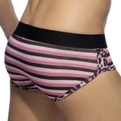 Addicted Leo Stripe AD978 Low-Waist Briefs – Leopard and Striped Pattern 4 Addicted Leo Stripe AD978 Low-Waist Briefs – Leopard and Striped Pattern -Men Attitude Boutique Slip addicted AD978 rose 3