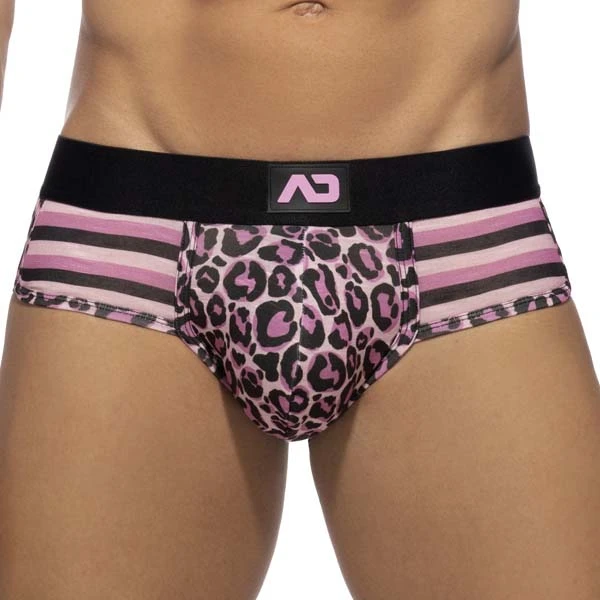 Addicted Leo Stripe AD978 Low-Waist Briefs – Leopard and Striped Pattern 1 Addicted Leo Stripe AD978 Low-Waist Briefs – Leopard and Striped Pattern