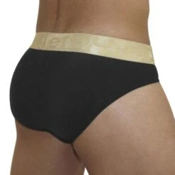 ErgoWear FEEL XV EW0825 – Black & Gold Metallic Waistband Ergonomic Brief Slip -Men Attitude Boutique Slip ergowear EW0825 noir 3