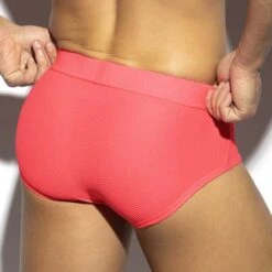 ES Collection Bee Nest UN564 Rose – Slip Homme Taille Basse en Mesh Alvéolé -Men Attitude Boutique Slip esco UN564 rose 3