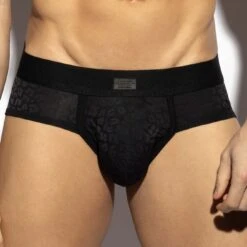 Slip ES Collection Leopard UN623 Noir