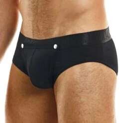 Slip Modus Vivendi Glory Hole 01314 Noir – Sous-vêtement avec Poche Frontale Amovible -Men Attitude Boutique Slip modus 01314 noir 4