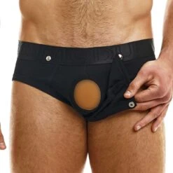 Slip Modus Vivendi Glory Hole 01314 Noir – Sous-vêtement avec Poche Frontale Amovible -Men Attitude Boutique Slip modus 01314 noir 5