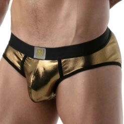 TOF Paris Metal Silver – Sexy Push-Up Microfiber Seamless Bikini Slip -Men Attitude Boutique Slip tof TOF130O or 4