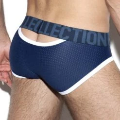 ES Collection UN321 Double Opening - Empty Bottom Low-Rise Men's Slip -Men Attitude Boutique Slipemptybottom escollection UN321 bleu 3