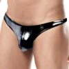 String Homme Cut4Men Black Skai C4M03 – Finition Effet Cuir Noir Sexy