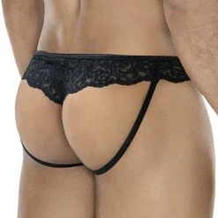 Cut4Men Black Lacey Jock String C4MRAV104 - Sous-vêtement Dentelle Noire -Men Attitude Boutique String c4m C4MRAV104 noir 3
