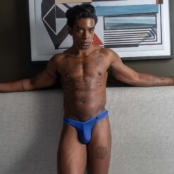 String L Homme Invisible Caprera UW07CAP -Men Attitude Boutique String hi UW07CAP bleu a