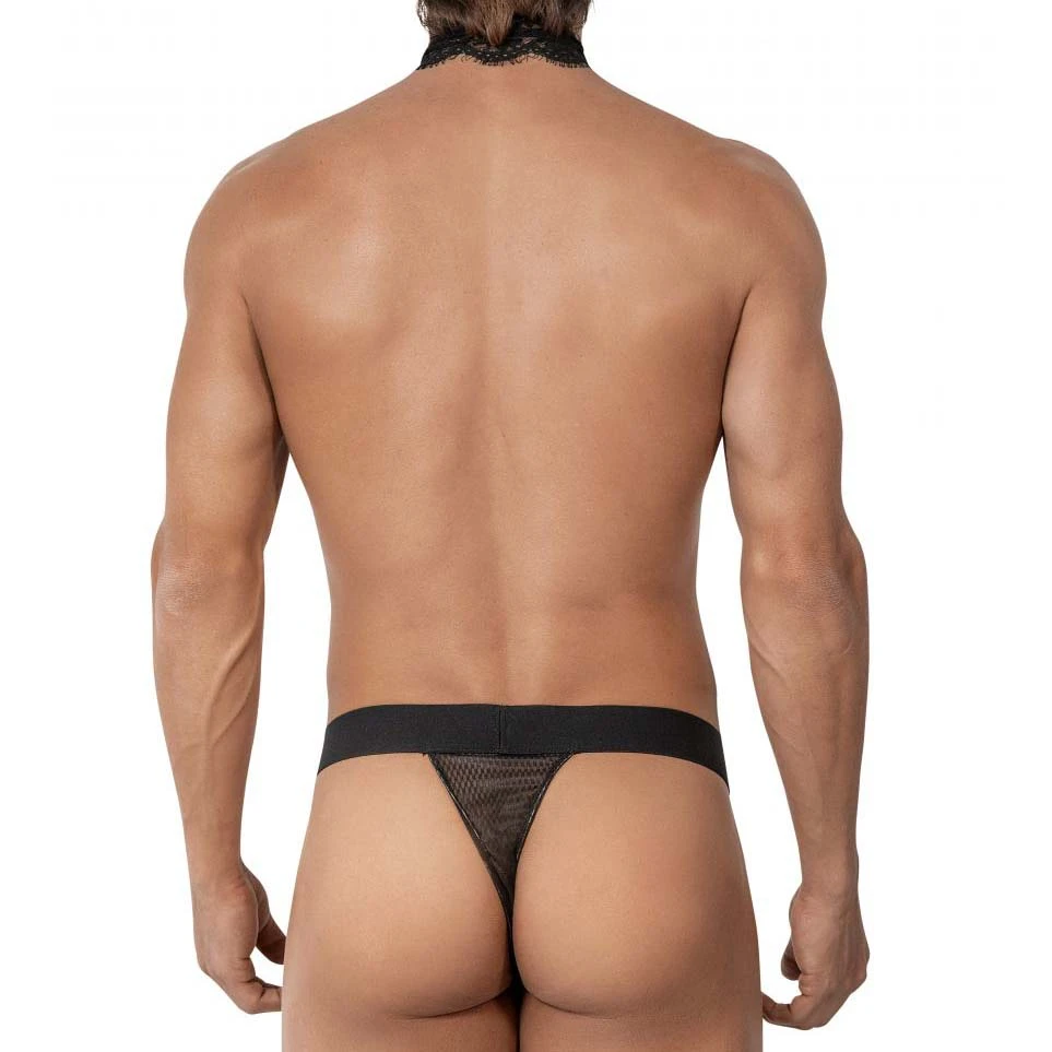 Roger Smuth RS026 Harness String - Black Microfiber and Lace Men’s Sexy Underwear 2 Roger Smuth RS026 Harness String - Black Microfiber and Lace Men’s Sexy Underwear – Image 2