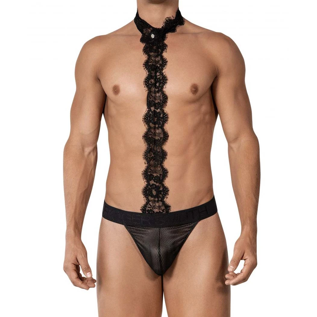 Roger Smuth RS026 Harness String - Black Microfiber and Lace Men’s Sexy Underwear 1 Roger Smuth RS026 Harness String - Black Microfiber and Lace Men’s Sexy Underwear