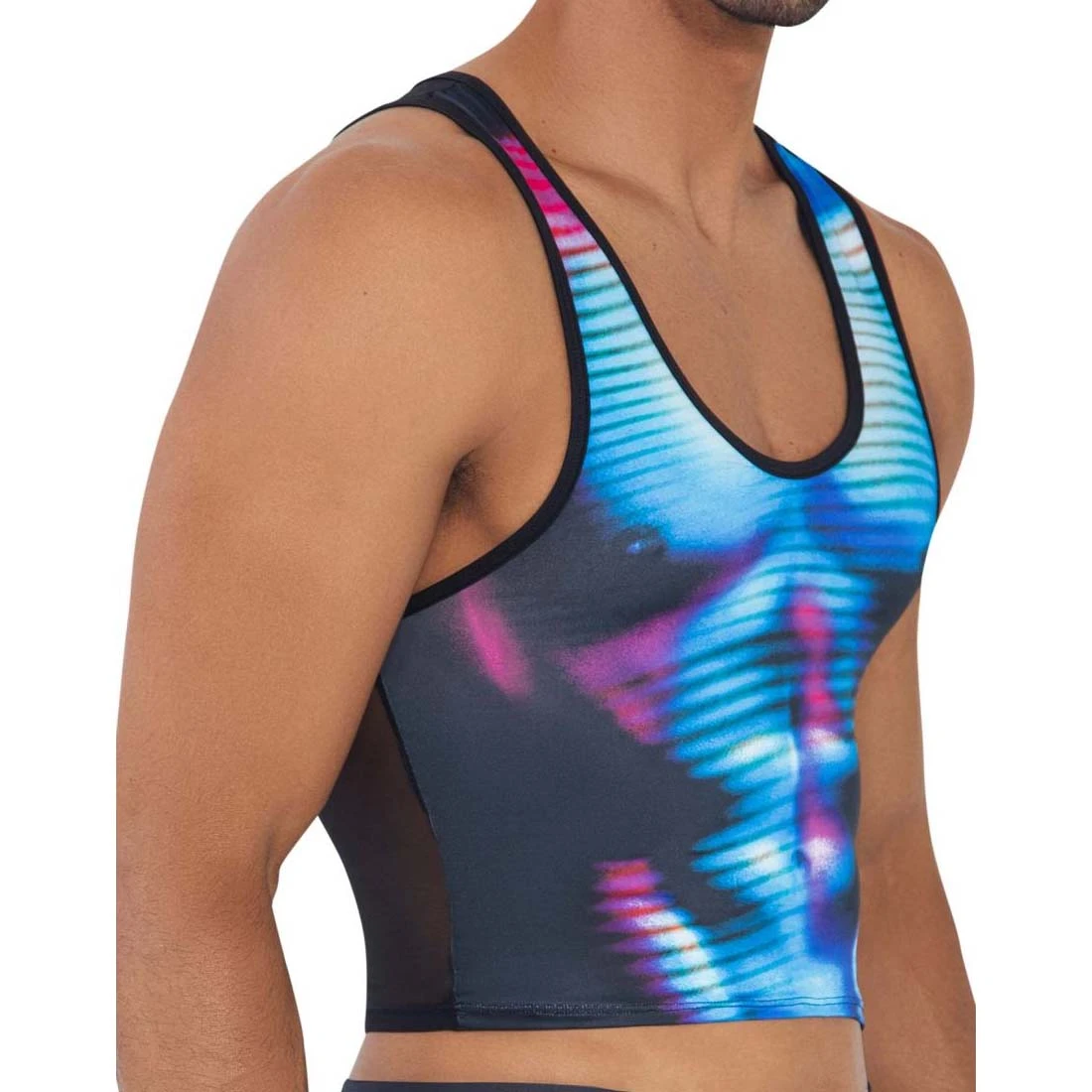 Candyman Bleu Work-N-Out 99726 - T-Shirt Sexy Homme Effet Seconde Peau 2 Candyman Bleu Work-N-Out 99726 - T-Shirt Sexy Homme Effet Seconde Peau â Image 2