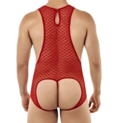 Candyman 99409 All-Over Lace - Deep Neckline String Back Sexy Bodysuit -Men Attitude Boutique body candy 99409 rouge 3