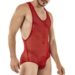 Candyman 99409 All-Over Lace - Deep Neckline String Back Sexy Bodysuit -Men Attitude Boutique body candy 99409 rouge 4