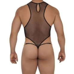 Candyman 99584 Black Sheer Mesh and Lace Men's Body – Minimal Coverage Sexy Bodysuit -Men Attitude Boutique body candy 99584 noir 3