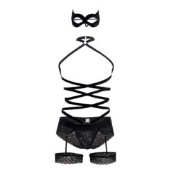 Body Candyman 99483 - Sexy Lace Garter-Style Bodysuit with Mystery Mask -Men Attitude Boutique body candyman 99483 noir 9