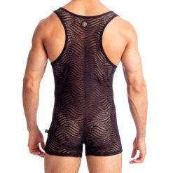 L'Homme Invisible Good Vibrations Black Lace Bodysuit – HW161VIB Sexy Sheer Men's Singlet 6 L'Homme Invisible Good Vibrations Black Lace Bodysuit – HW161VIB Sexy Sheer Men's Singlet -Men Attitude Boutique body hi hw161vib noir 3