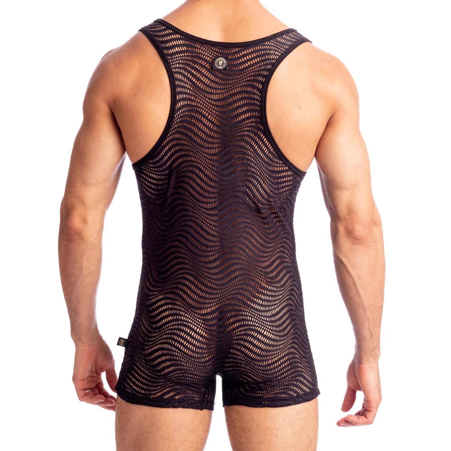 L'Homme Invisible Good Vibrations Black Lace Bodysuit – HW161VIB Sexy Sheer Men's Singlet 3 L'Homme Invisible Good Vibrations Black Lace Bodysuit – HW161VIB Sexy Sheer Men's Singlet – Image 3