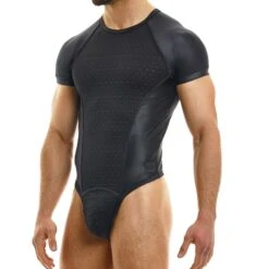 Modus Vivendi Embossed Dot Bodysuit – Black 3D Textured Sexy Fitted Body -Men Attitude Boutique body modus 05381 noir 4