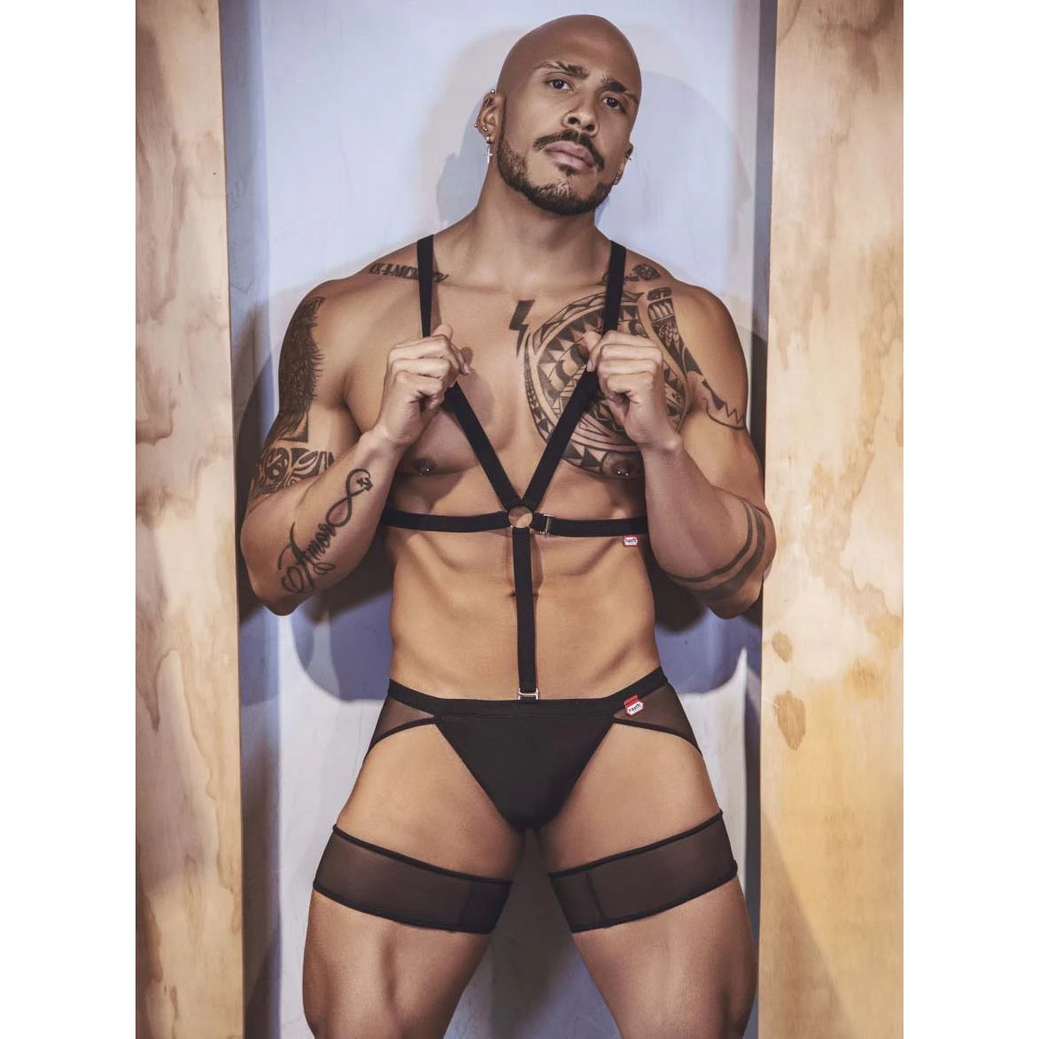 Pikante PIK0848 Men's Black Bodysuit – Elegant Masculine Contour One-Piece 2 Pikante PIK0848 Men's Black Bodysuit – Elegant Masculine Contour One-Piece – Image 2