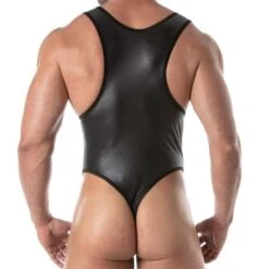 TOF PARIS Body Fetish Black Faux Leather Microfiber Bodysuit - TOF261N 6 TOF PARIS Body Fetish Black Faux Leather Microfiber Bodysuit - TOF261N -Men Attitude Boutique body tof tof261n noir 3