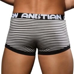 Andrew Christian Fly Stripe Almost Naked Boxer 92739 – Black & White Striped Side-Opening Underwear -Men Attitude Boutique boxer ac 92739 noir 3