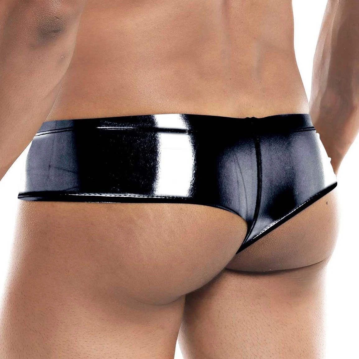 Cut4Men Black Skai Low-Rise Mini Boxer – Sleek Faux Leather Style C4M05 2 Cut4Men Black Skai Low-Rise Mini Boxer – Sleek Faux Leather Style C4M05 – Image 2