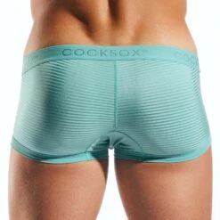 CockSox Portofino CX68LUX Turquoise - Striped Semi-Transparent Luxury Boxer Brief -Men Attitude Boutique boxer cocksox cx68lux turquoise 3